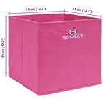 vidaXL Boîtes de rangement 4 Pièces Rose 32x32x32 cm Tissu