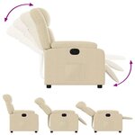 vidaXL Fauteuil inclinable électrique Crème Tissu