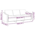 vidaXL Canapé à 3 places Crème 180 cm Tissu