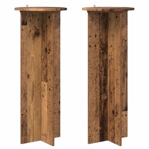 vidaXL Support de Plante 2 Pièces Bois ancien Ø40 x 100 cm