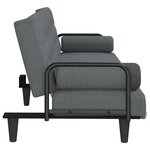 vidaXL Canapé-lit avec accoudoirs gris foncé tissu