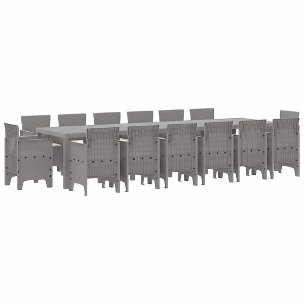 vidaXL Ensemble de salle à manger pour jardin 15 Pièces Gris clair