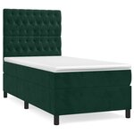 vidaXL Sommier à lattes de lit et matelas Vert foncé 80x200 cm Velours