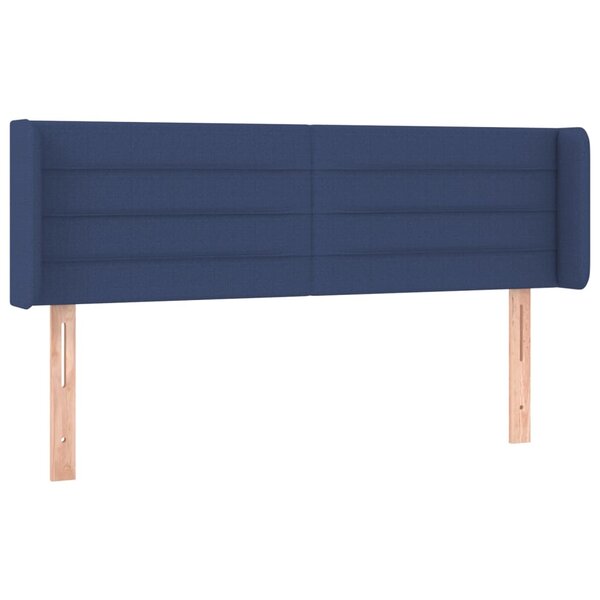 vidaXL Tête de lit avec oreilles Bleu 147x16x78/88 cm Tissu