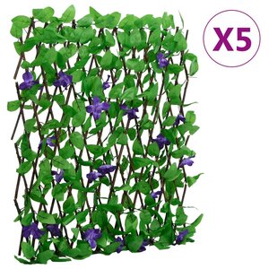 vidaXL Treillis de lierre artificiel extensible 5 Pièces vert 180x70 cm