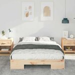 vidaXL Cadre de lit surélevé avec stockage Marron Bois massif en pin