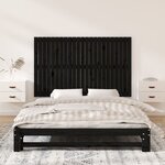 vidaXL Tête de lit murale Noir 147x3x90 cm Bois massif de pin