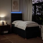 vidaXL Sommier à lattes de lit et matelas Noir 80x200 cm Tissu