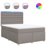 vidaXL Sommier à lattes de lit avec matelas Taupe 160x200 cm Tissu