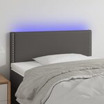 vidaXL Tête de lit à LED Gris 100x5x78/88 cm Similicuir