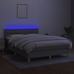 vidaXL Sommier à lattes de lit et matelas et LED Gris clair 140x200 cm