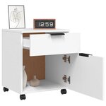 vidaXL Classeur mobile avec roues Blanc 45x38x54 cm Bois d'ingénierie