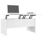 vidaXL Table basse blanc brillant 102x50 5x46 5 cm bois d'ingénierie