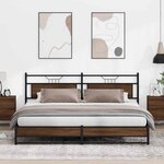 vidaXL Cadre de lit en métal sans matelas chêne marron 193x201 cm