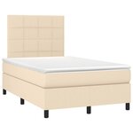 vidaXL Sommier à lattes de lit avec matelas crème 120x190 cm tissu