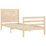 vidaXL Cadre de lit avec tête de lit 90x200 cm bois massif