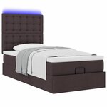 vidaXL Cadre de lit ottoman avec matelas marron foncé 80x200 cm tissu
