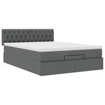 vidaXL Lit ottoman avec matelas gris foncé 140x190 cm tissu