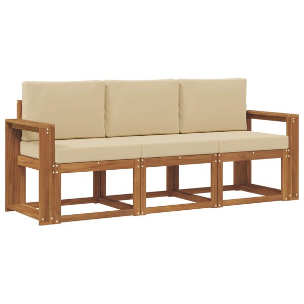 vidaXL Ensemble de canapés d'extérieur 3 Pièces Naturel et Beige