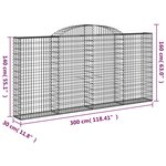 vidaXL Panier de gabions arqué 300x30x140/160 cm Fer galvanisé