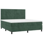 vidaXL Sommier à lattes de lit et matelas et LED Vert foncé 180x200 cm