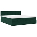 VidaXL Cadre de lit ottoman avec matelas vert foncé 180x200cm velours