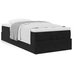 VidaXL Cadre de lit ottoman avec matelas noir 100x200cm velours