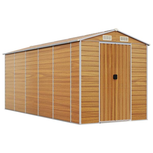 vidaXL Abri de jardin marron clair 191x470x198 cm acier galvanisé