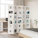 vidaXL Cloison de séparation 5 panneaux blanc bois de paulownia massif