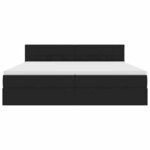 vidaXL Lit de Rangement avec matelas Noir 200 x 200 cm Velours