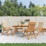 vidaXL Chaises de jardin inclinables 4Pièces et coussins bois massif teck