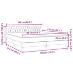 vidaXL Sommier à lattes de lit et matelas et LED gris foncé 180x210cm velours