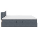 vidaXL Lit de Rangement avec matelas Gris foncé 200 x 200 cm Velours