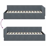 vidaXL Cadre de lit d'angle Autre Gris foncé 90 x 190 cm