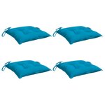 vidaXL Coussins de chaise lot de 4 bleu clair 40x40x7 cm tissu oxford