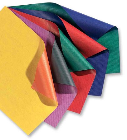 Rouleau papier cadeau kraft 'bicolor' 70 cm x 2 m jaune/orange folia