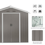 Abri de jardin - remise pour outils - cabanon porte verrouillable - dim. 194L x 110l x 184H cm - tôle d'acier gris