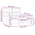 vidaXL Lit à ressorts avec matelas Gris clair 200 x 200 cm tissu