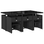 vidaXL Ensemble à manger de jardin 11 Pièces coussins noir résine tressée