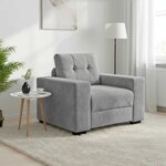vidaXL Fauteuil Gris clair 100x78x80 cm Velours