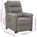 vidaXL Fauteuil Gris clair Tissu