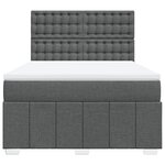 vidaXL Sommier à lattes de lit avec matelas Gris foncé 140x190cm Tissu