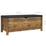 vidaXL Boîte de rangement et coussin Chêne fumé 105x40x45 cm Aggloméré