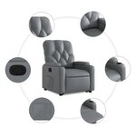 vidaXL Fauteuil inclinable Gris Similicuir