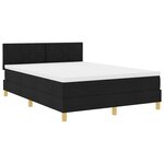 vidaXL Lit à ressorts avec matelas Noir 140 x 200 cm tissu