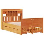vidaXL Lit bibliothèque sans matelas cire marron 135x190 cm pin massif