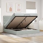 VidaXL Cadre de lit ottoman et matelas gris clair 180x200cm velours