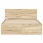 vidaXL Cadre de lit sans matelas chêne sonoma 135x190 cm