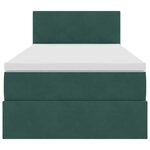vidaXL Lit de Rangement avec matelas Vert foncé 90 x 200 cm Velours