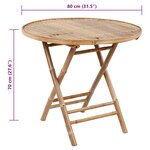 vidaXL Mobilier à dîner d'extérieur pliable 5 Pièces avec coussins bambou